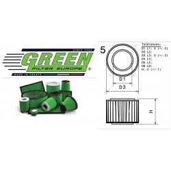 Filtre à air Green R434000 PEUGEOT 306 1.9L TD (steel air box with or without ABS) -98