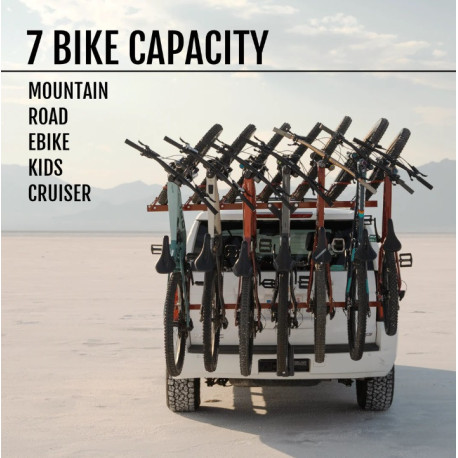 VELOCIRAX 7 - Porte-vélos jusqu'à 7 vélos pour attelage de Truck / Pick-up / SUV